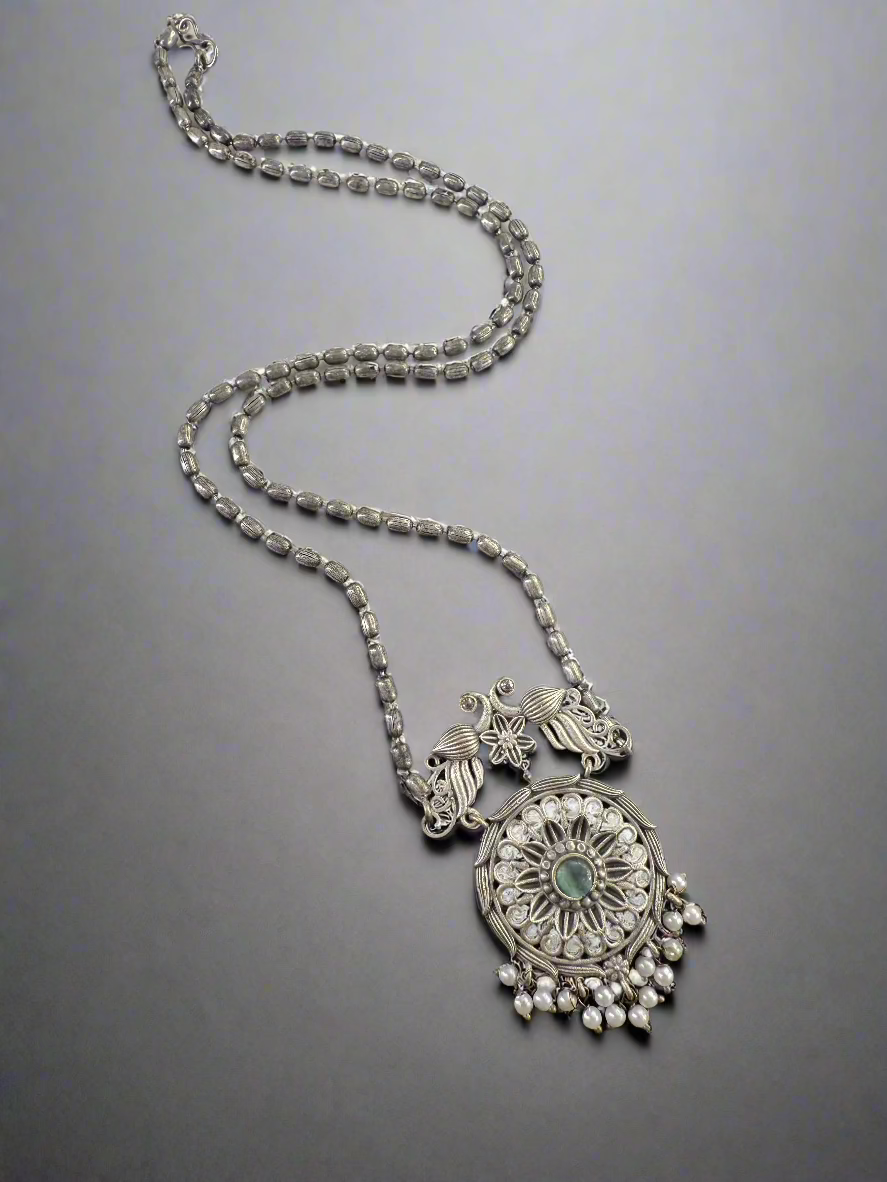 Long Chain Pendant - Mint