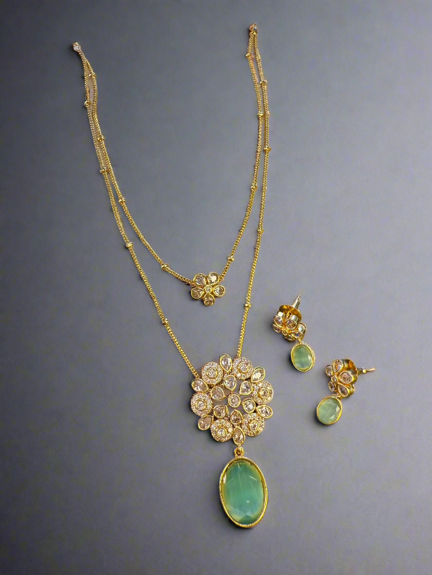Double Layer Necklace - Mint