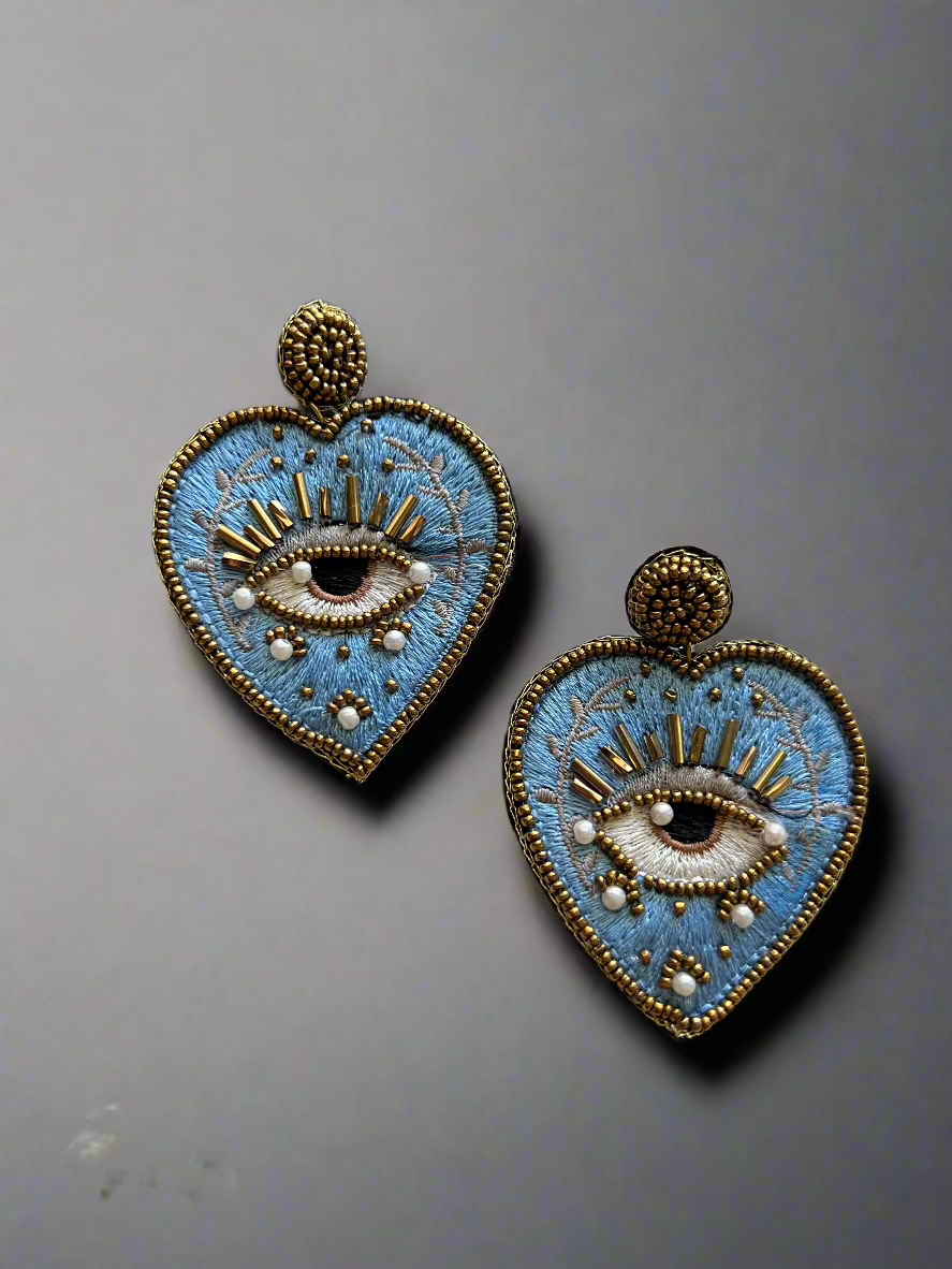 Evil Eye blue Earrings - Kolor Rhythms