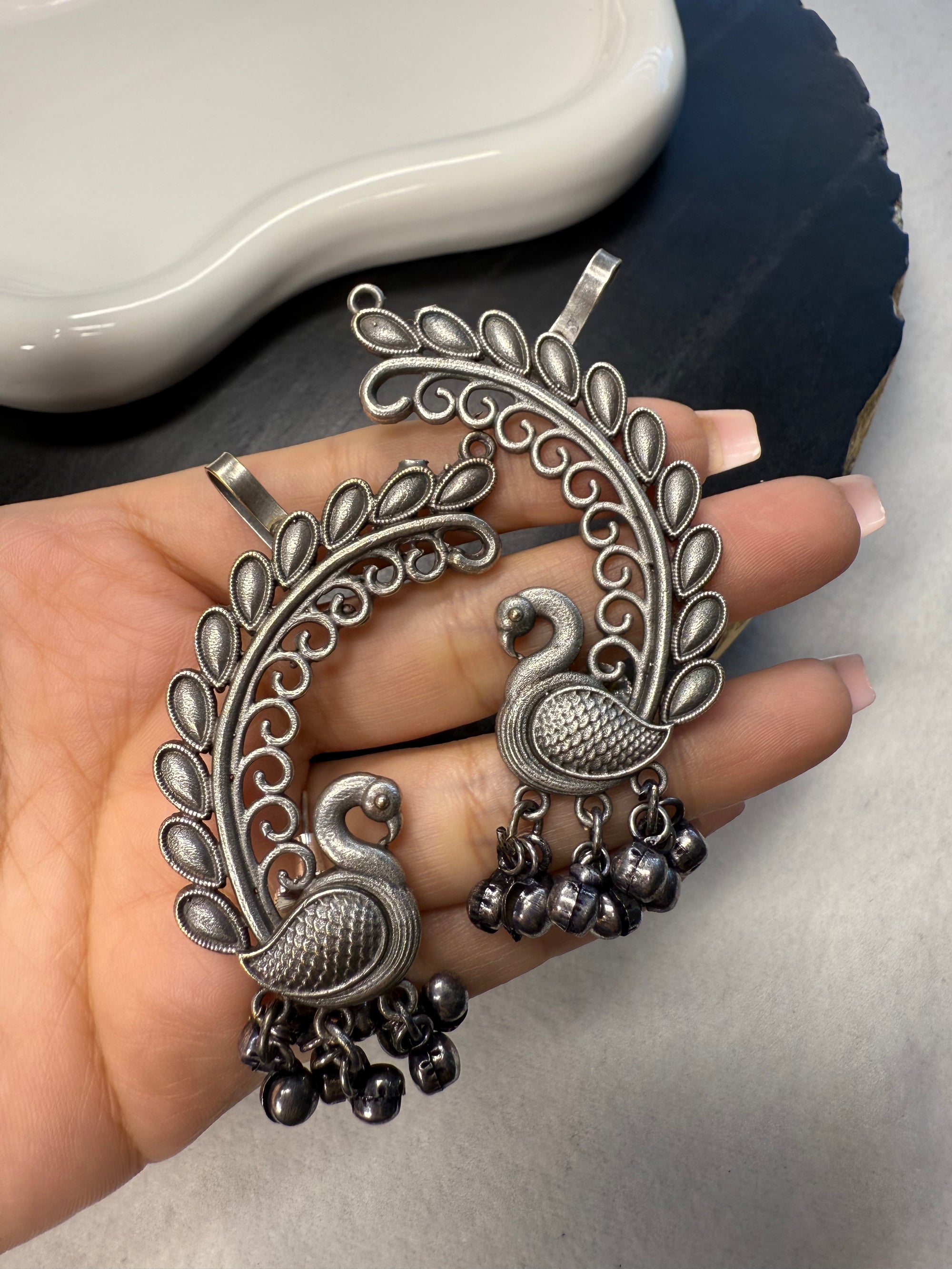 Petal Peacock Ear-cuffs