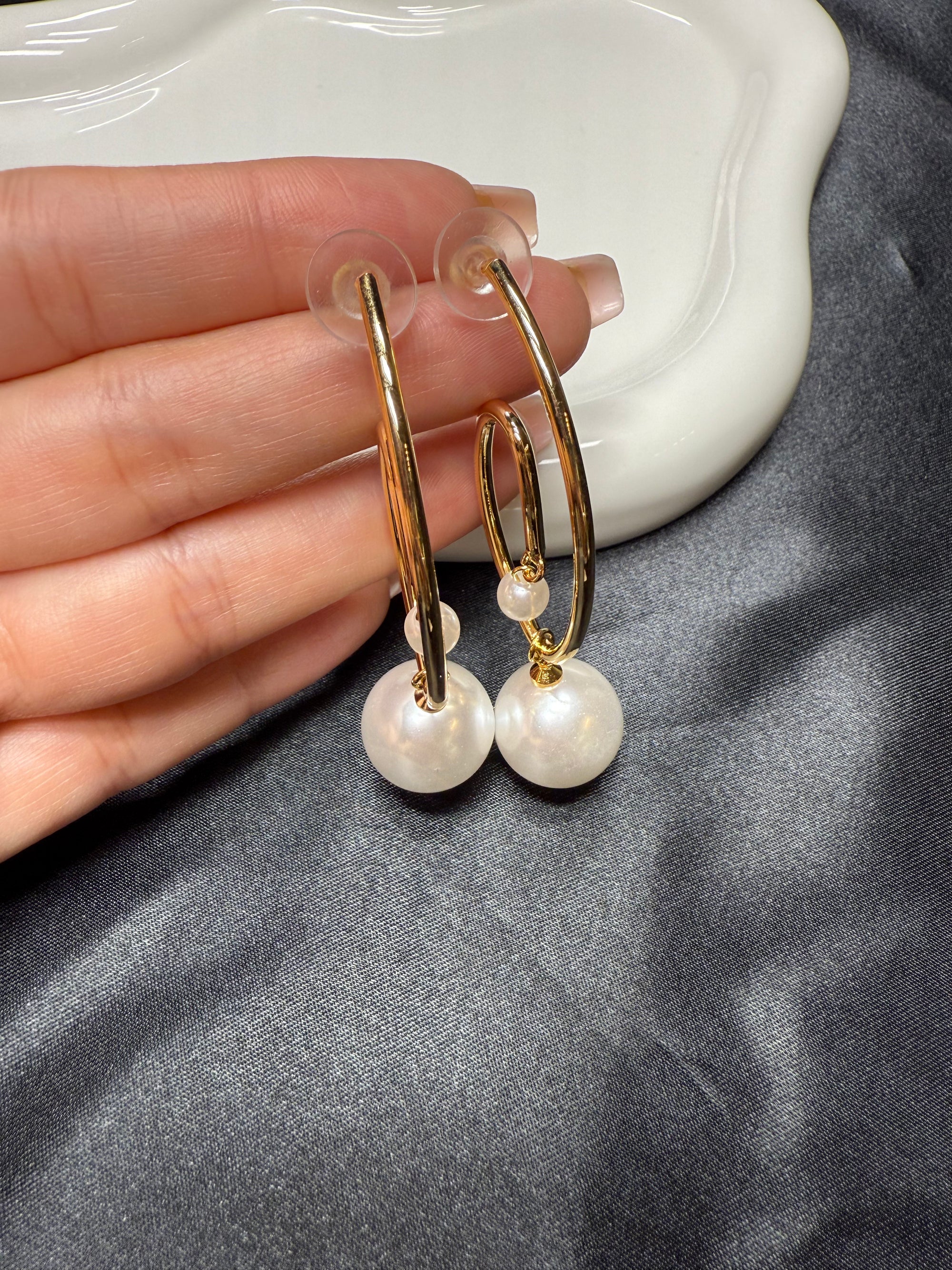 Pearl Spiral Earrings