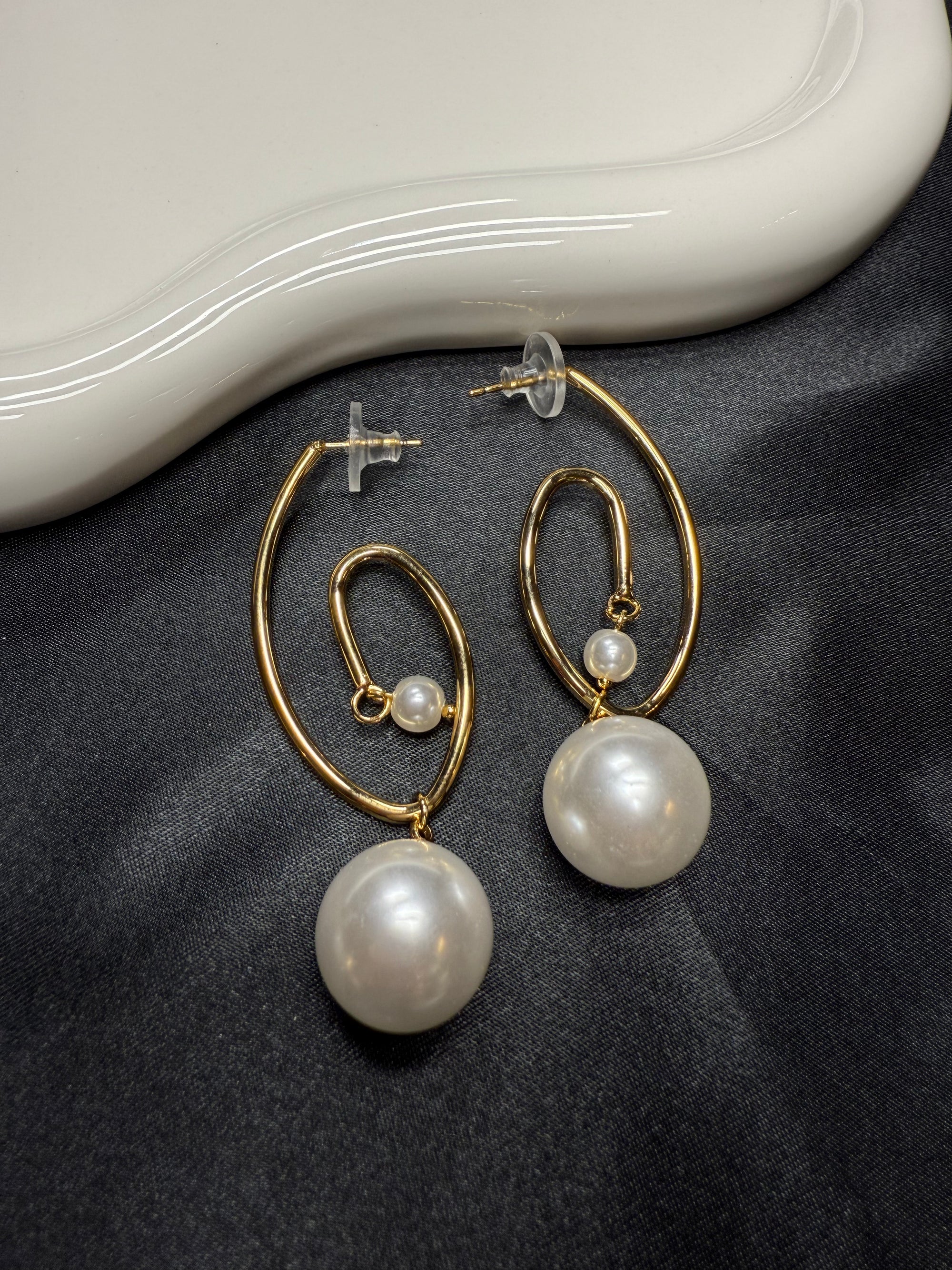 Pearl Spiral Earrings