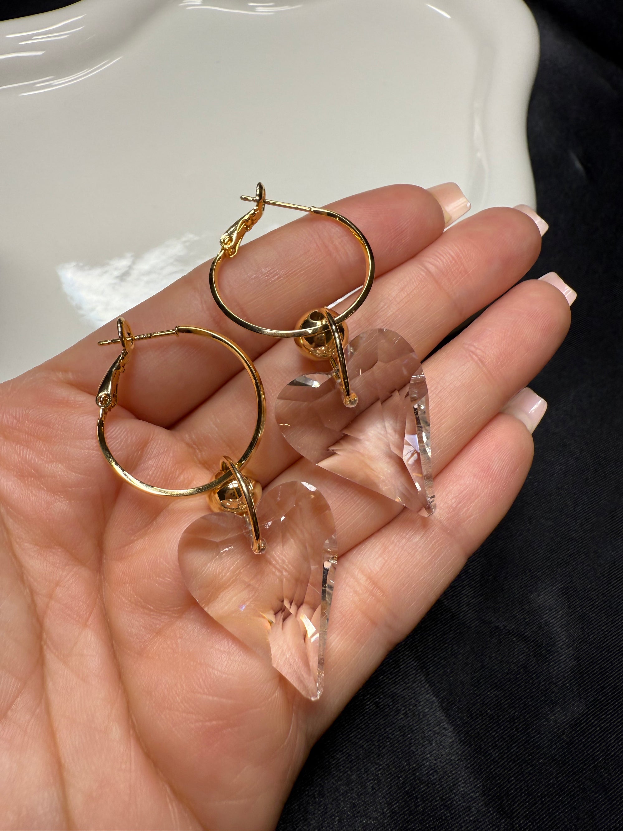 Transparent Heart Earrings