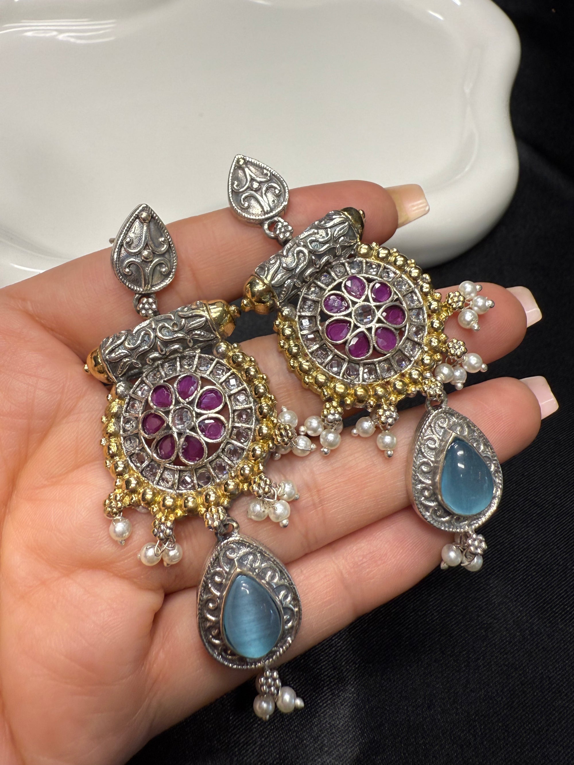Dual Tone Blue Teardrop