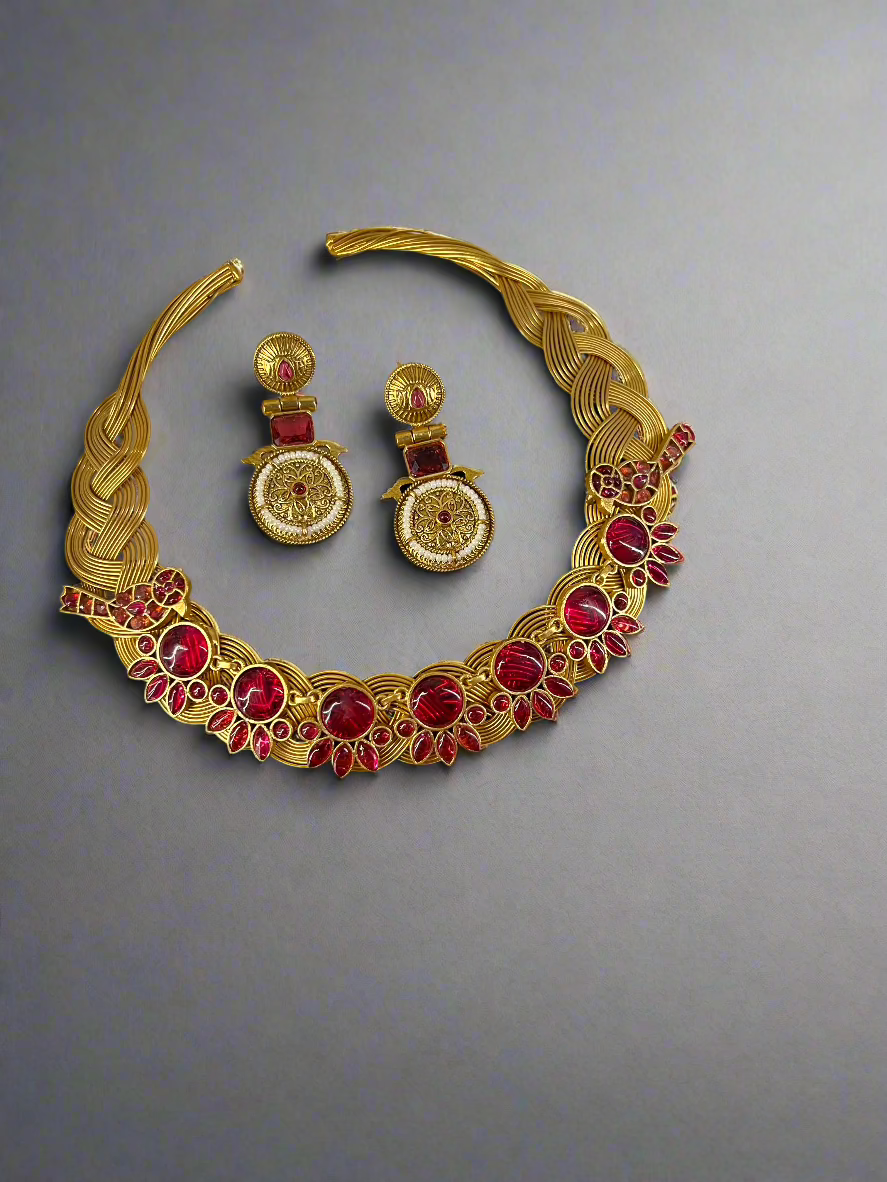 Red Hasli Set