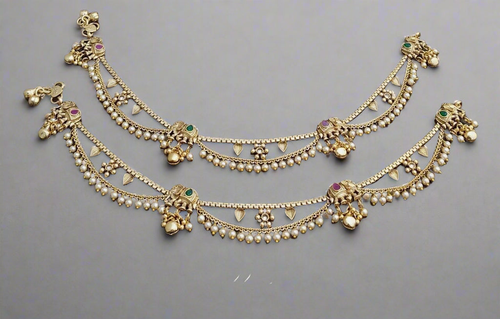 Layered Elephant Anklets
