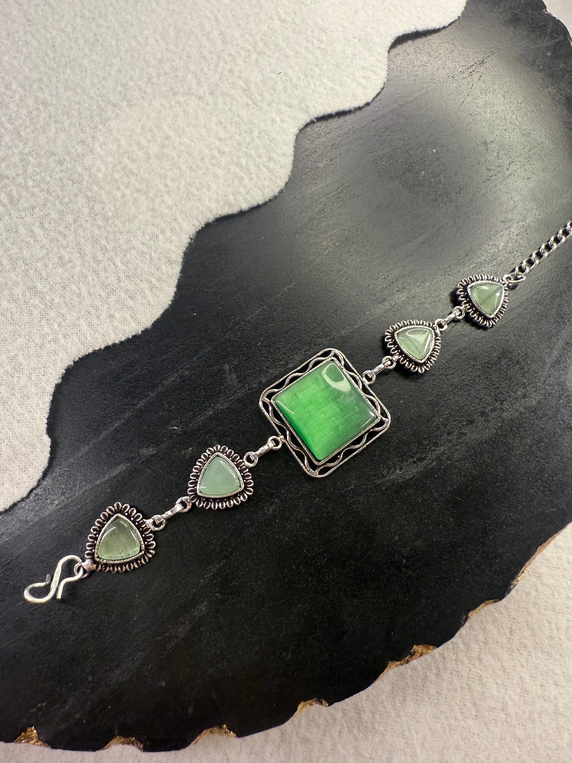 Green Stone Oxy Bracelet