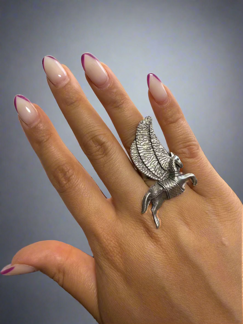 Oxidized Unicorn Ring