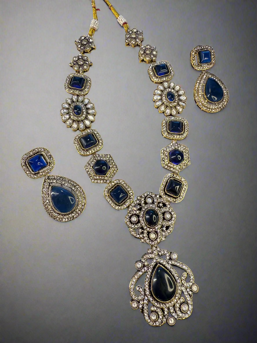 Polki Blue Necklace