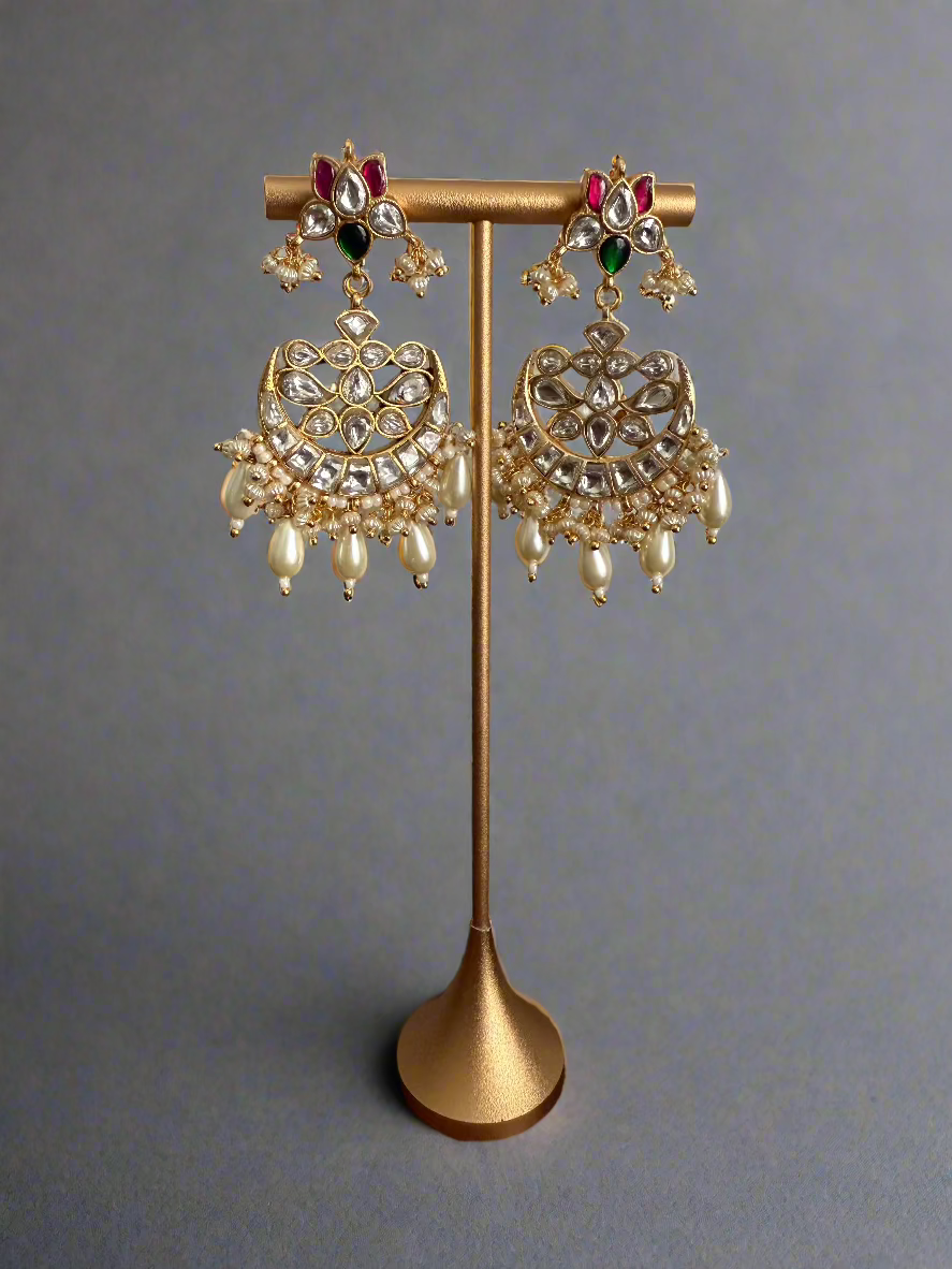 Jadau Kundan Earrings - Ear Chains
