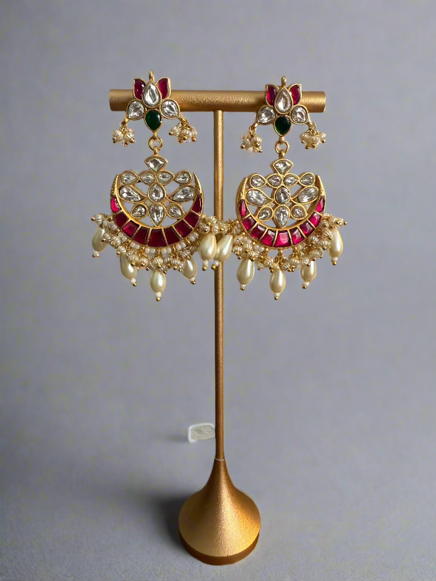 Jadau Kundan Earrings - Ear Chains