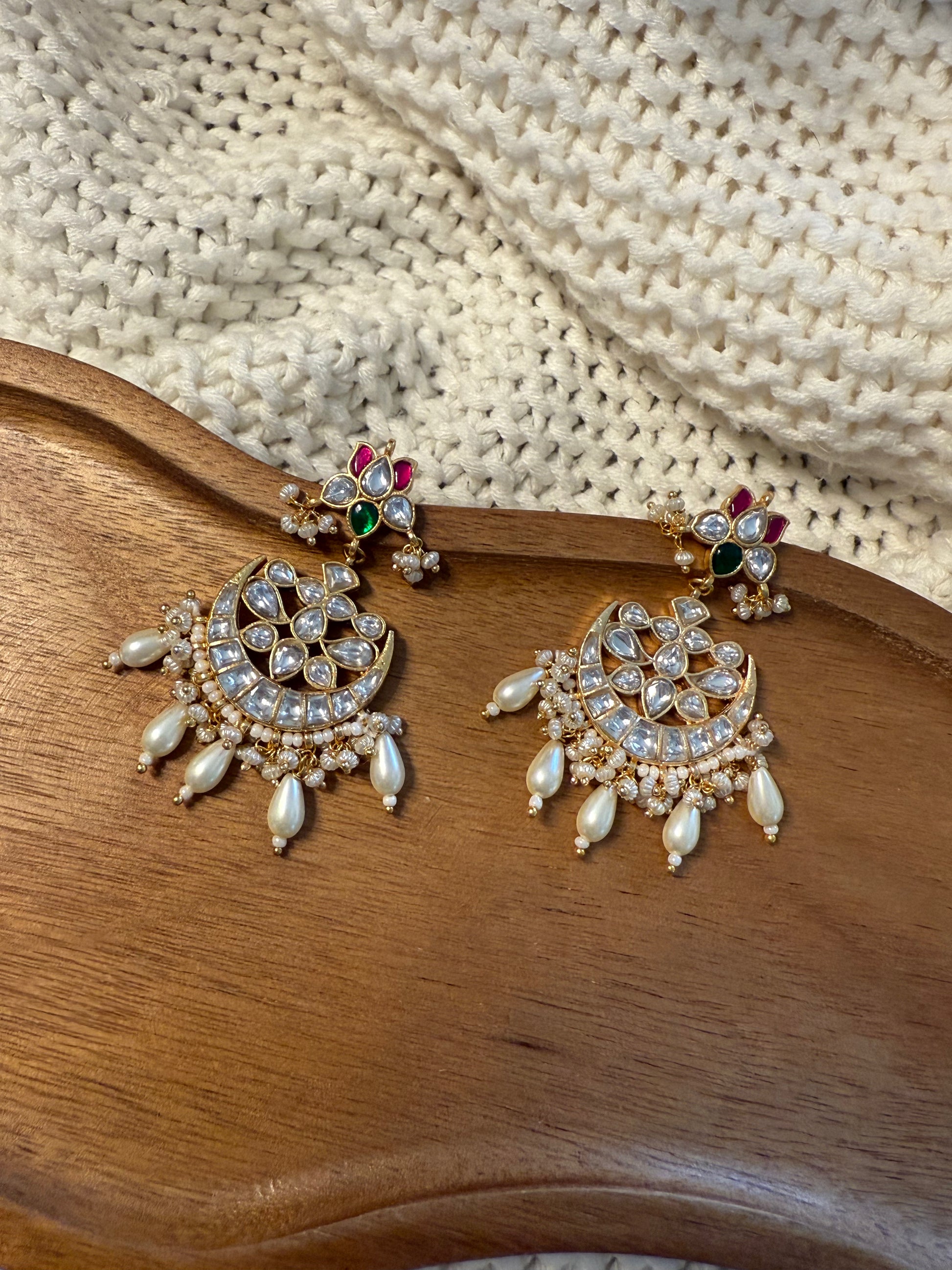 Jadau Kundan Earrings - Ear Chains
