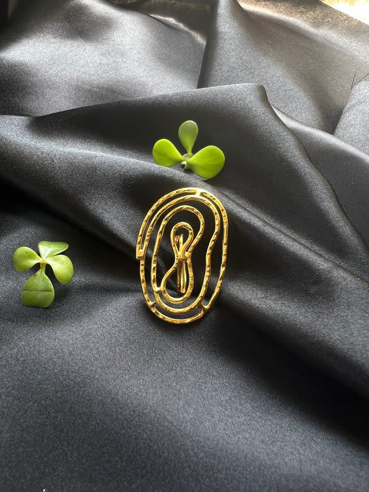 Golden Statement Ring - Kolor Rhythms