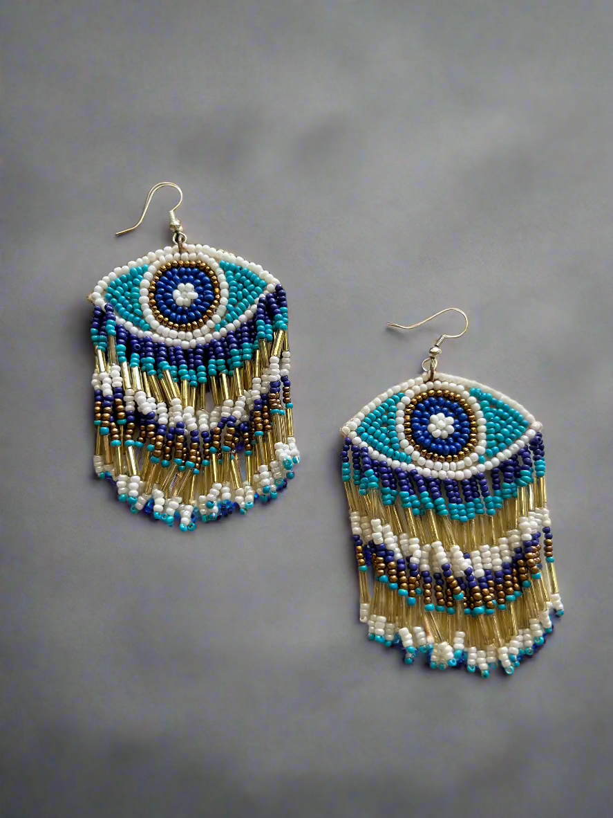 Evil Eye Blue Earrings - Kolor Rhythms