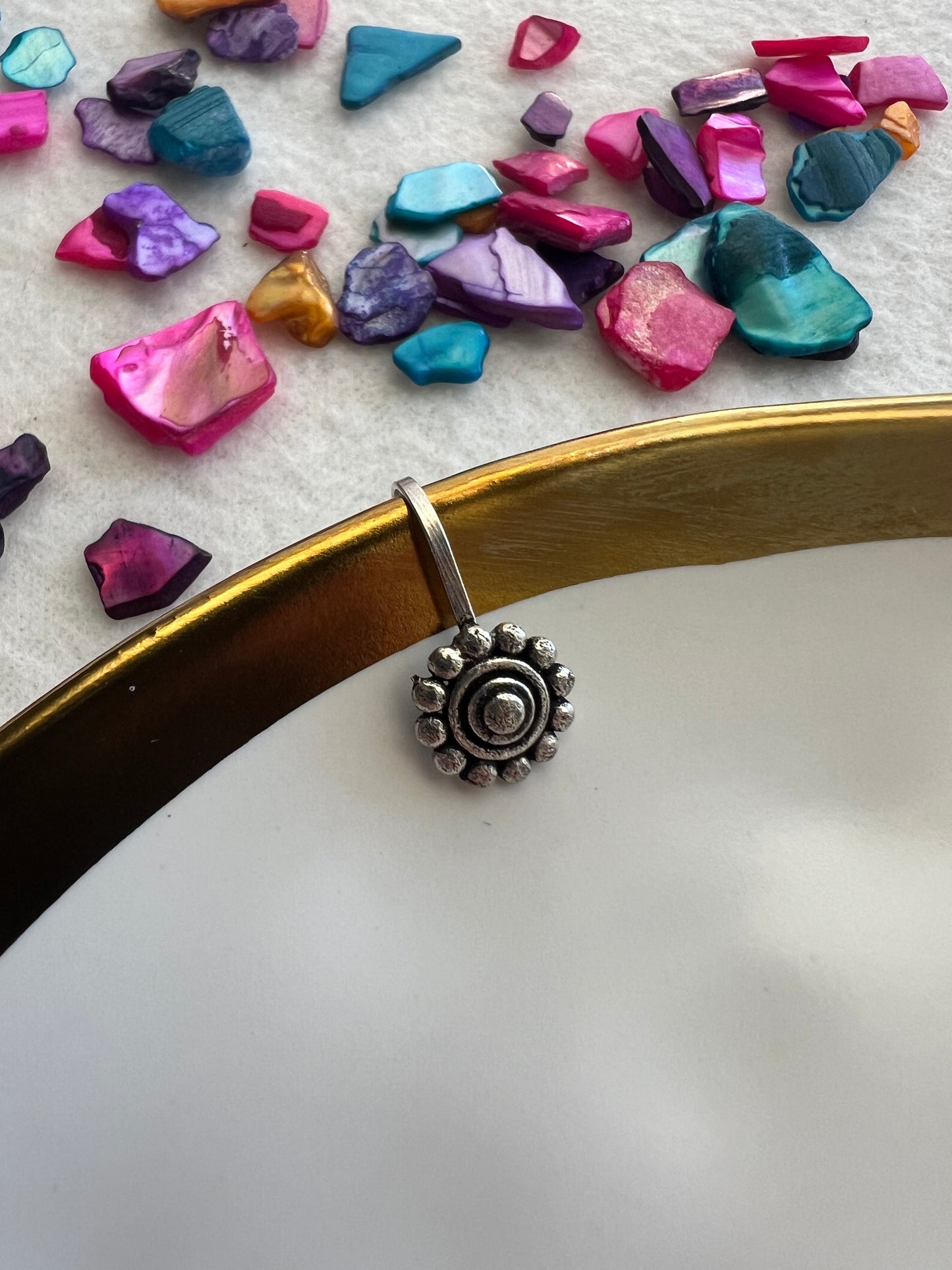 Sun Flower Nose Pin - Non Pierce
