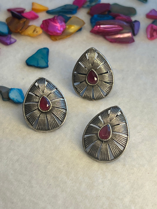 Teardrop Design Combo Rings & Earrings - Kolor Rhythms