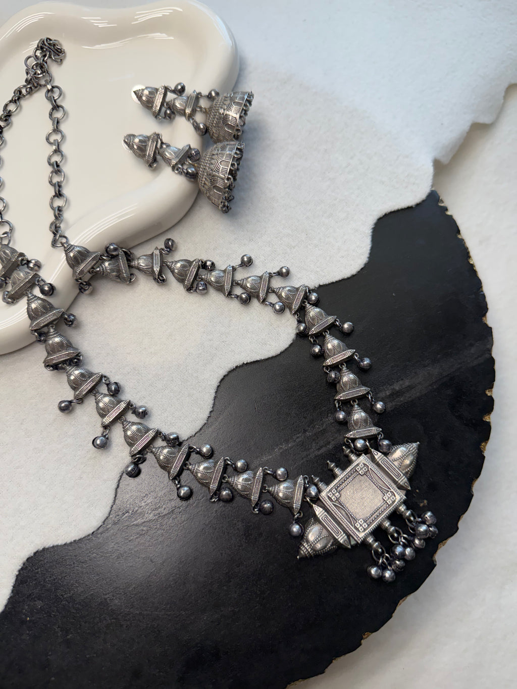 Long Oxidized Necklace