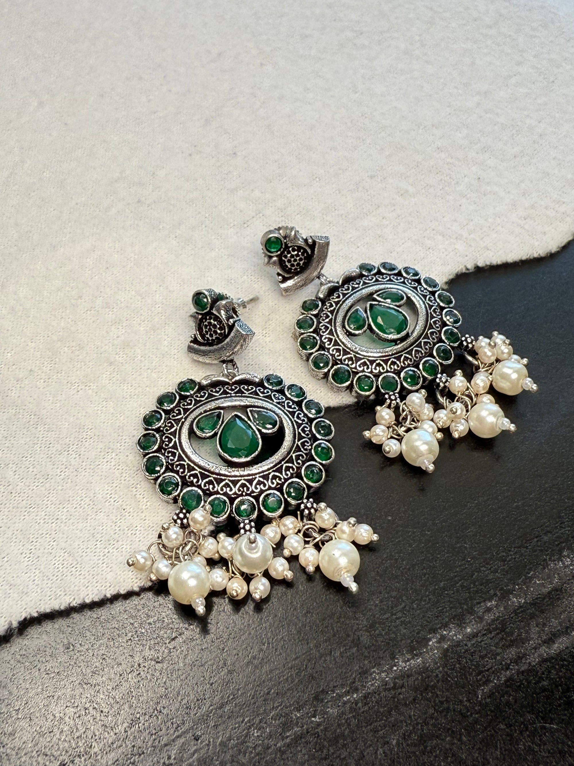 Green Oxidized Necklace