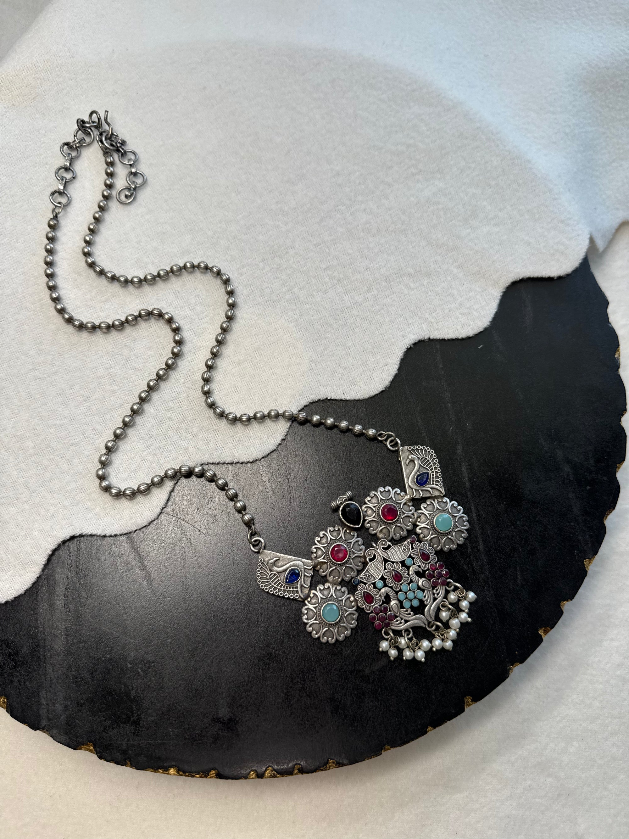 Antique Multi Gem Stone Necklace