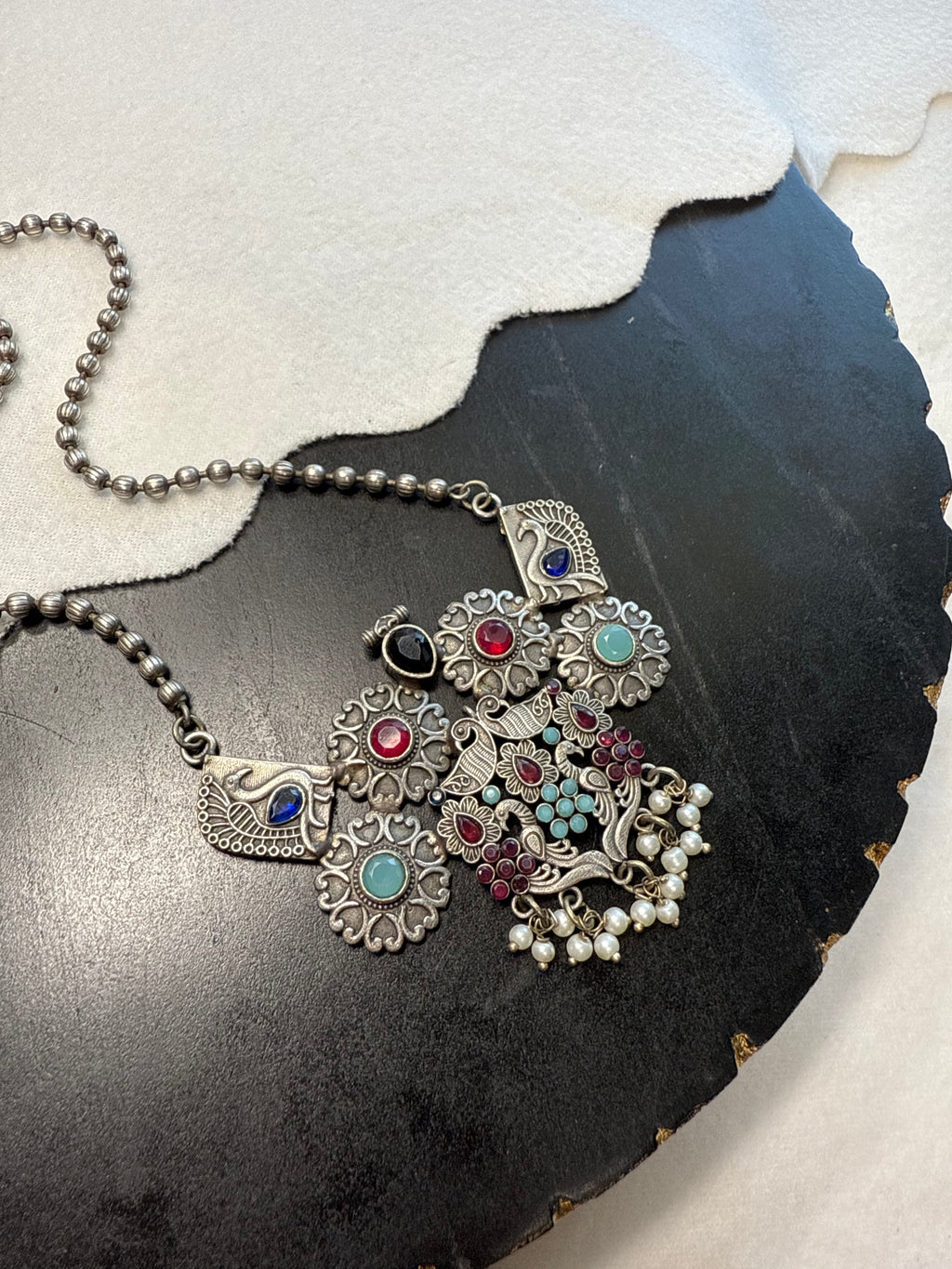 Antique Multi Gem Stone Necklace