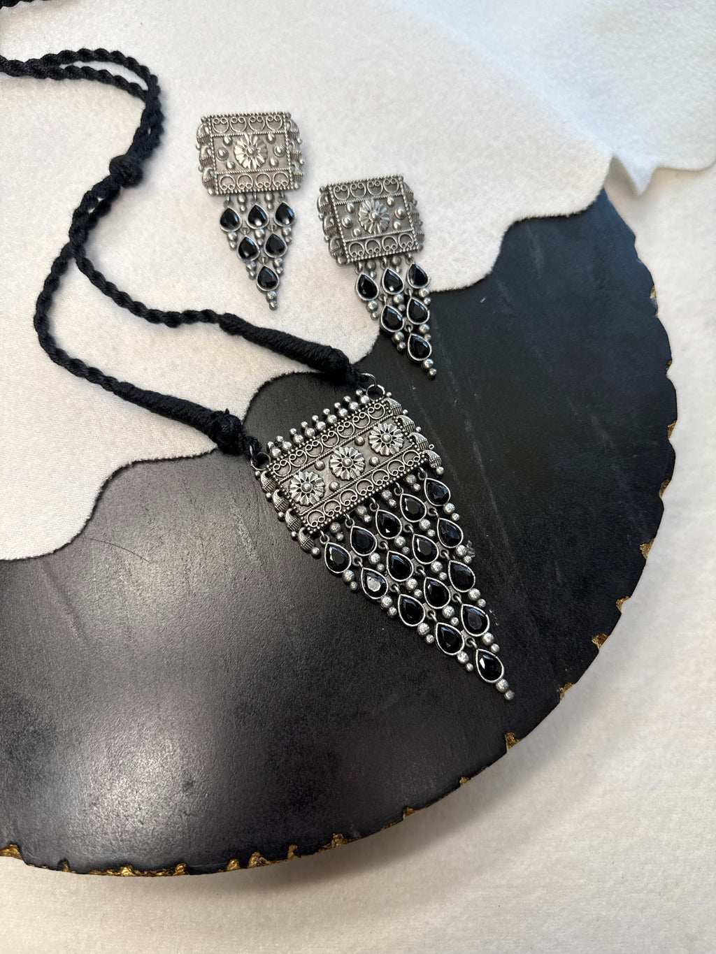 Black Beads Necklace