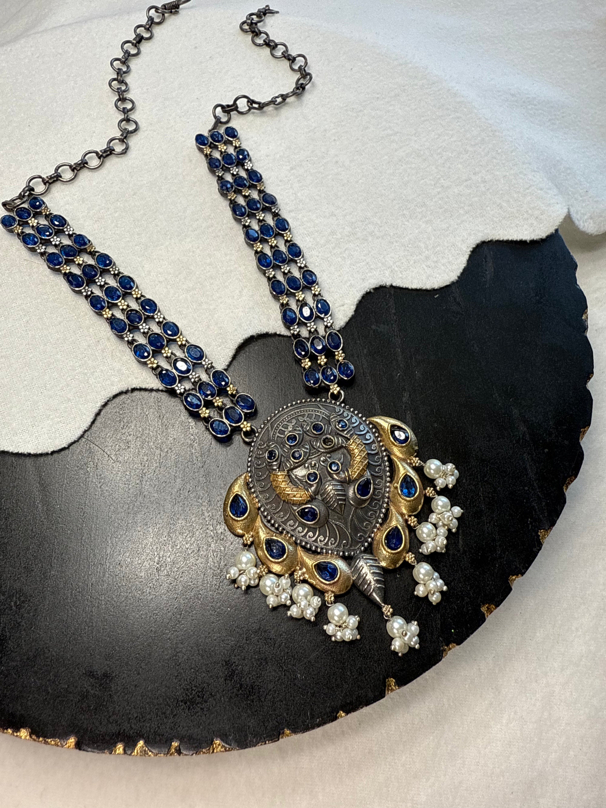 Dual Tone - Blue Necklace