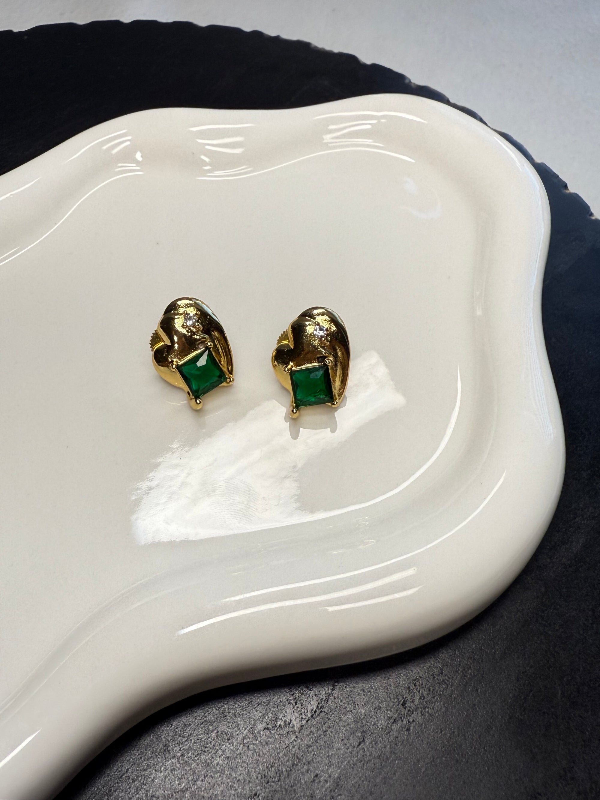 Green Heart Studs