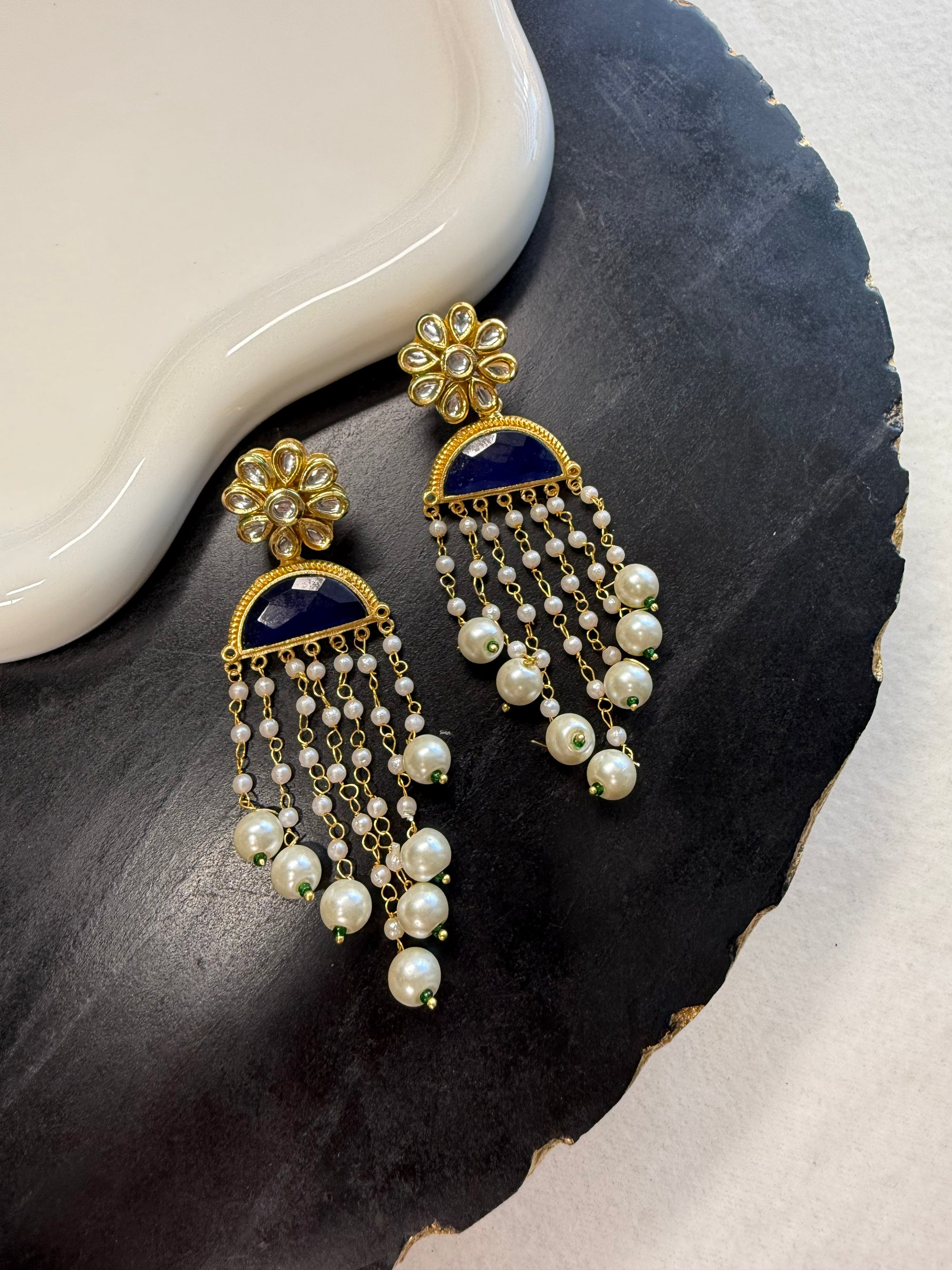 Blue Stone Pearl Hangings