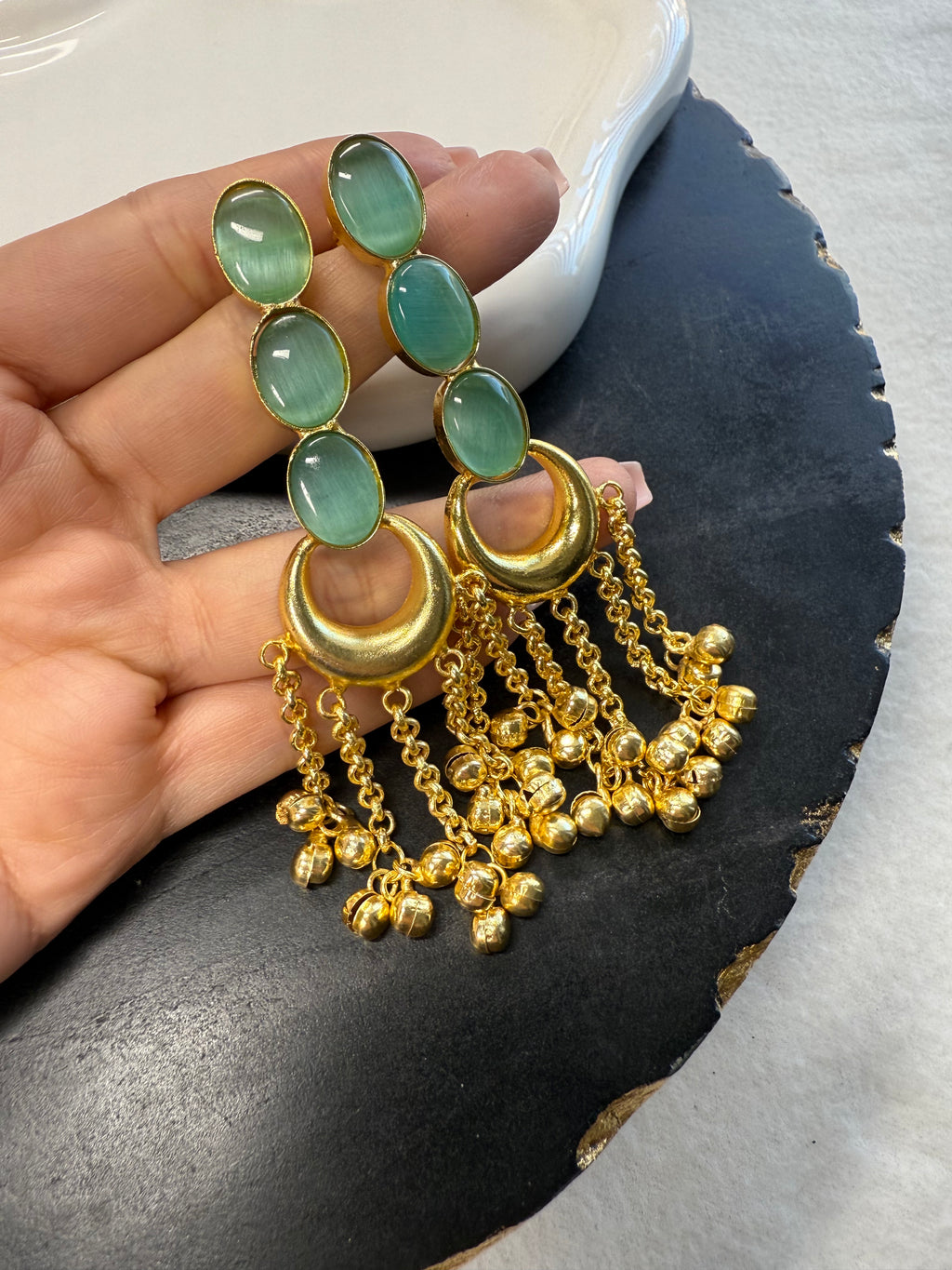 Moon Gem Stone - Sea Blue