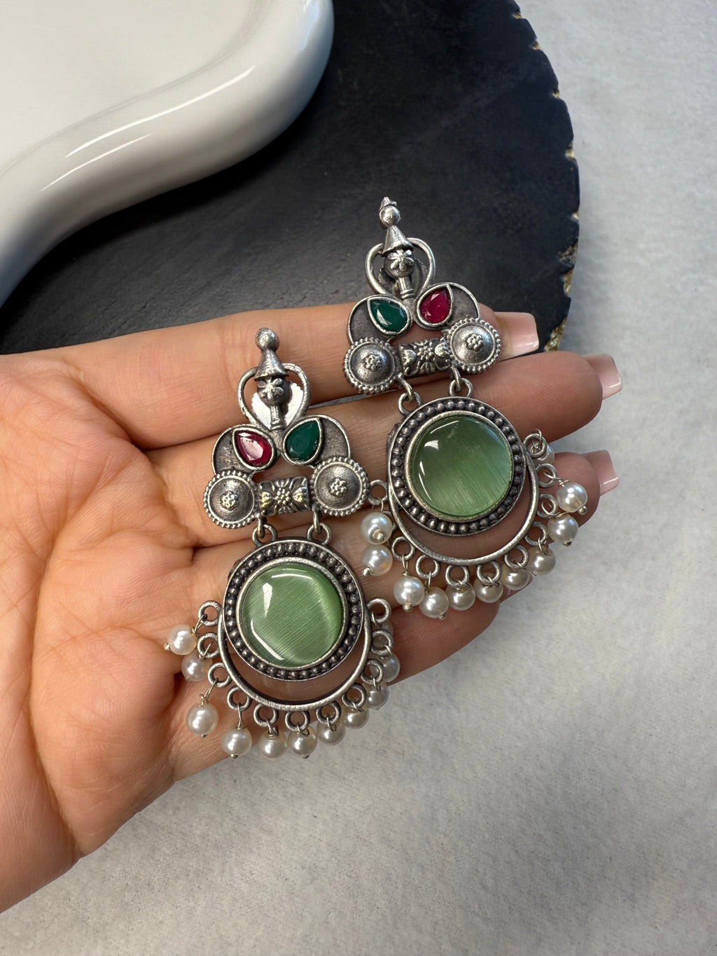 Mini Chandbali - Green