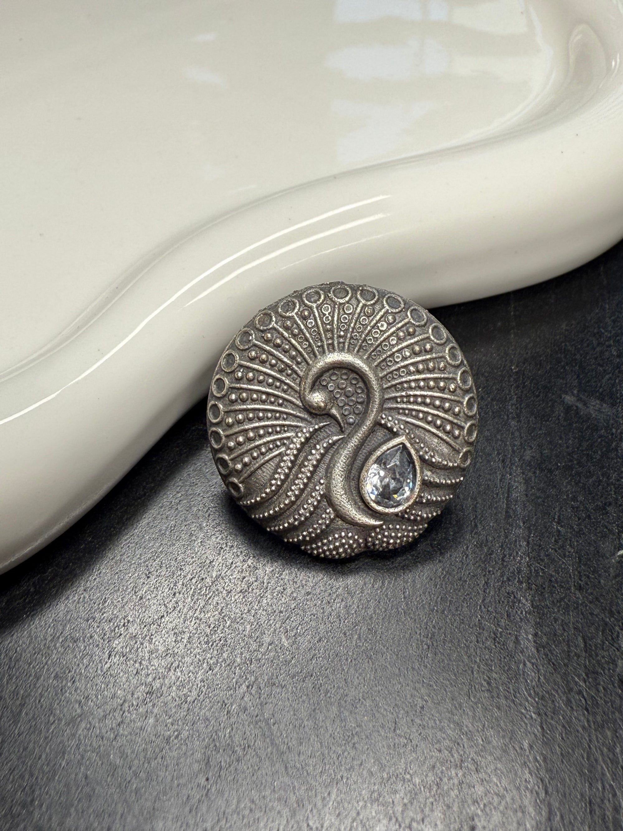 Round White Stone Ring