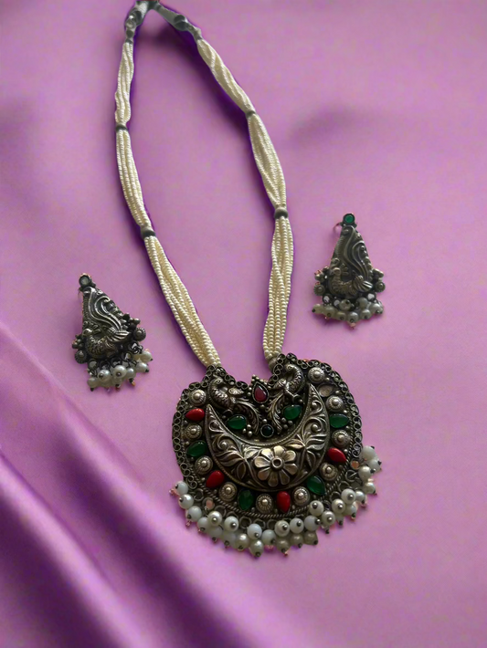 Long Pearl Necklace Set