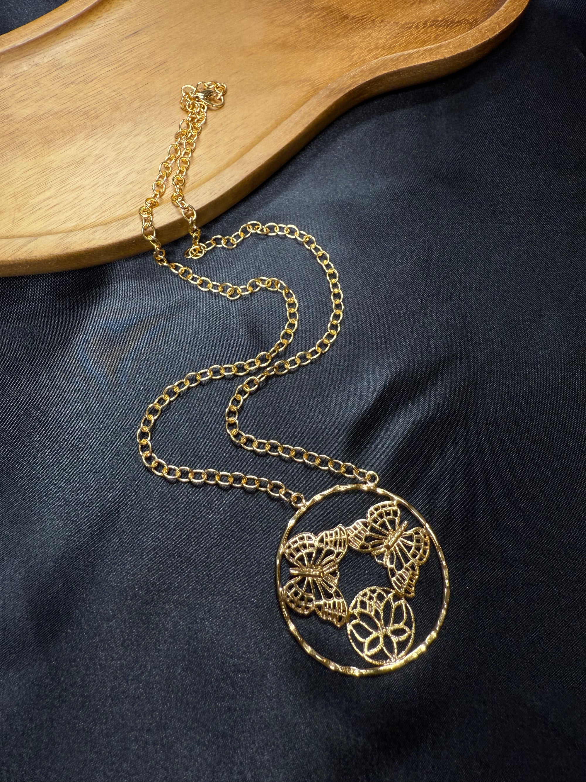 Cute Gold Butterfly Necklace