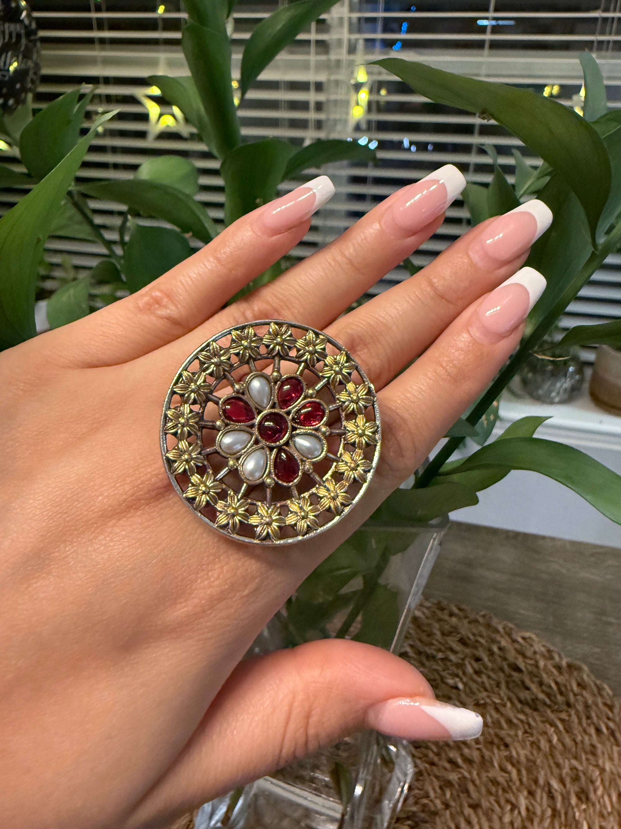 Floral Round Ring