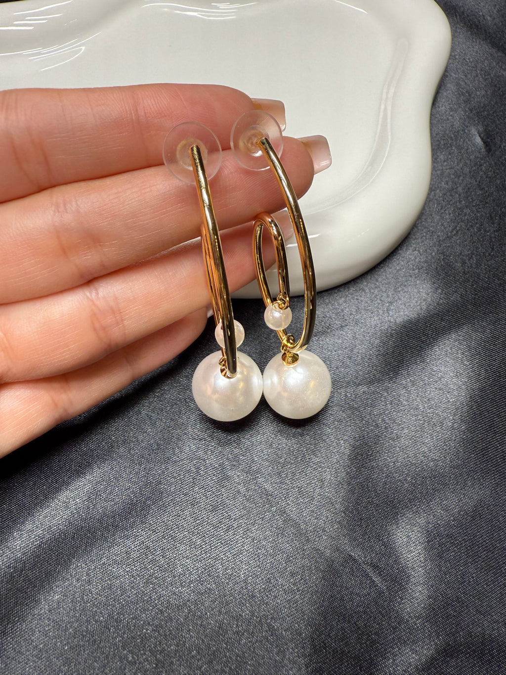 Pearl Spiral Earrings
