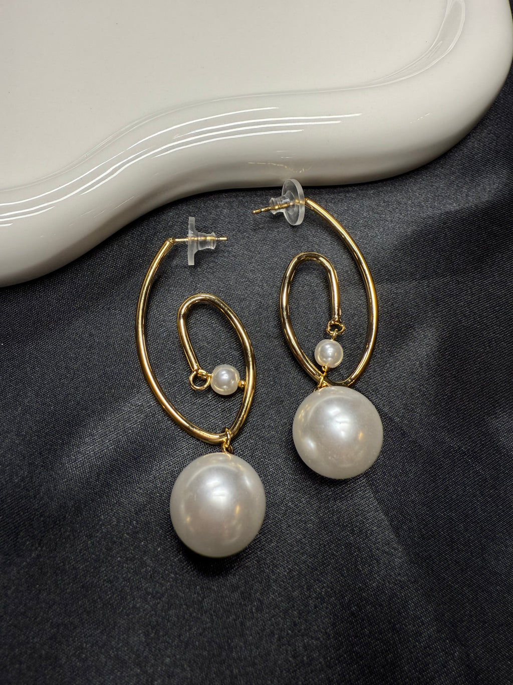 Pearl Spiral Earrings