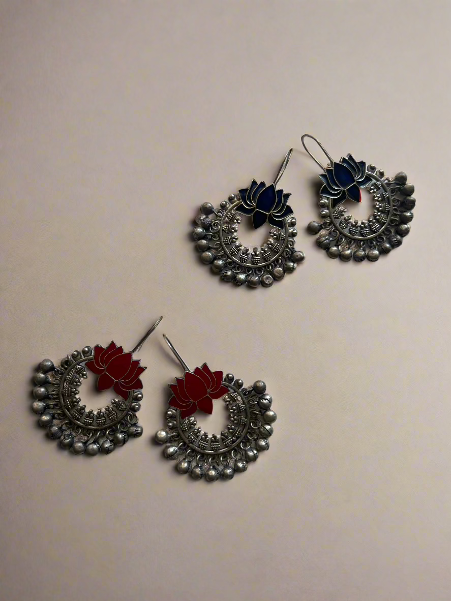 Lotus Chandbali Hangings - Kolor Rhythms