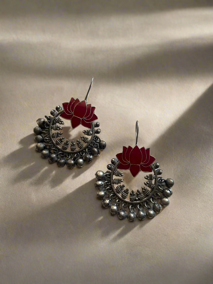 Lotus Chandbali Hangings - Kolor Rhythms