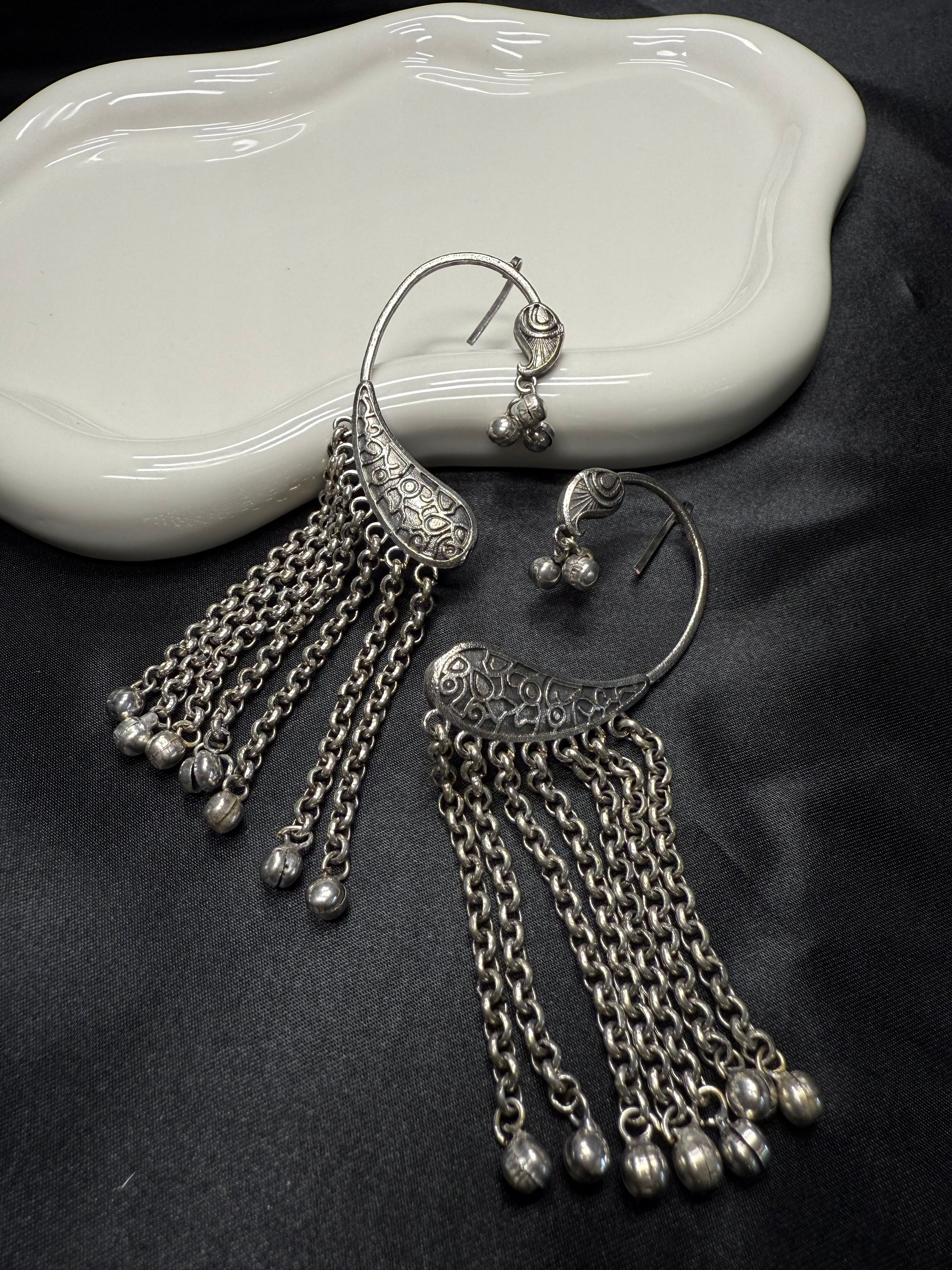 Silver Hook Ear Cuffs