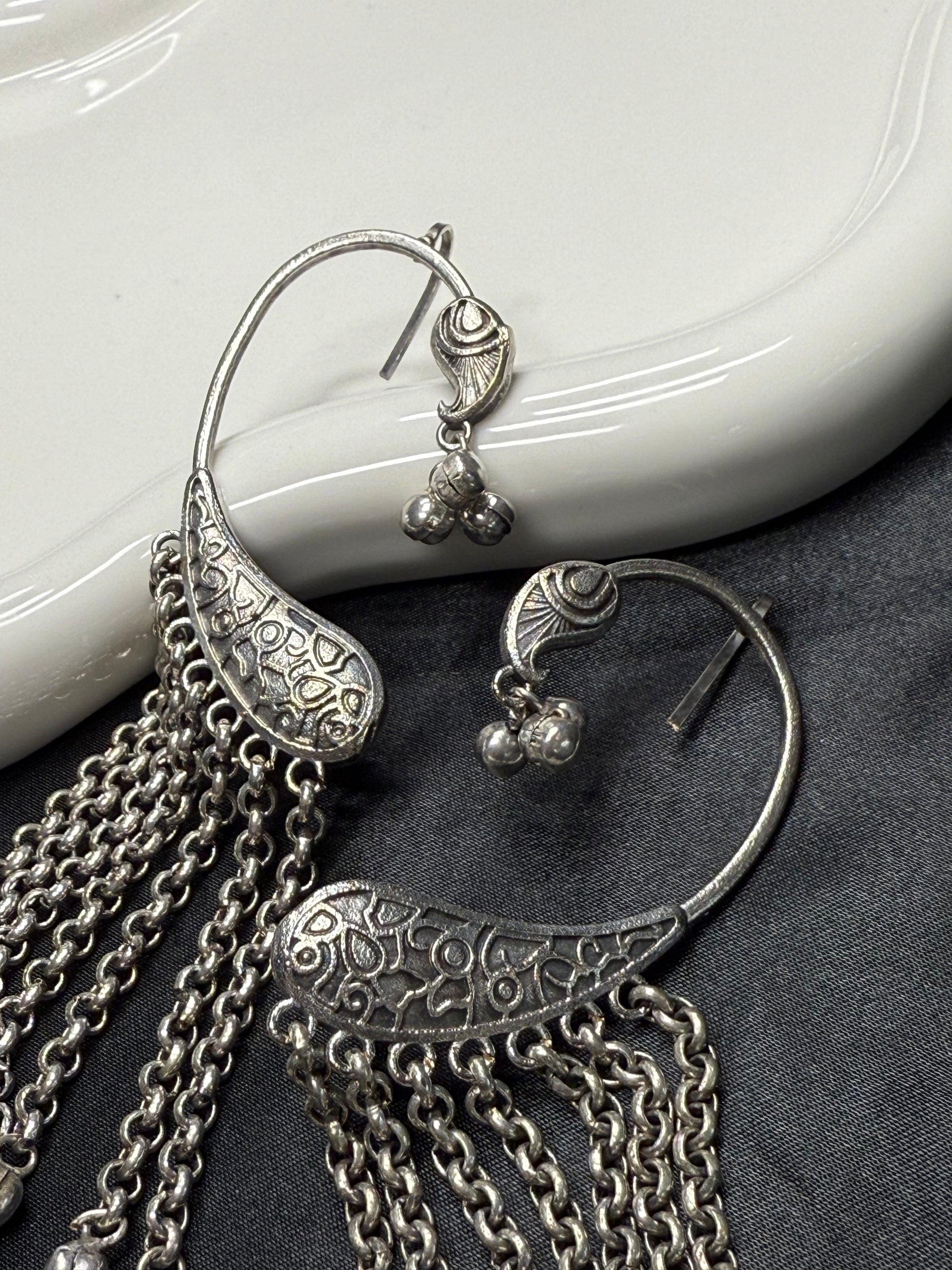 Silver Hook Ear Cuffs