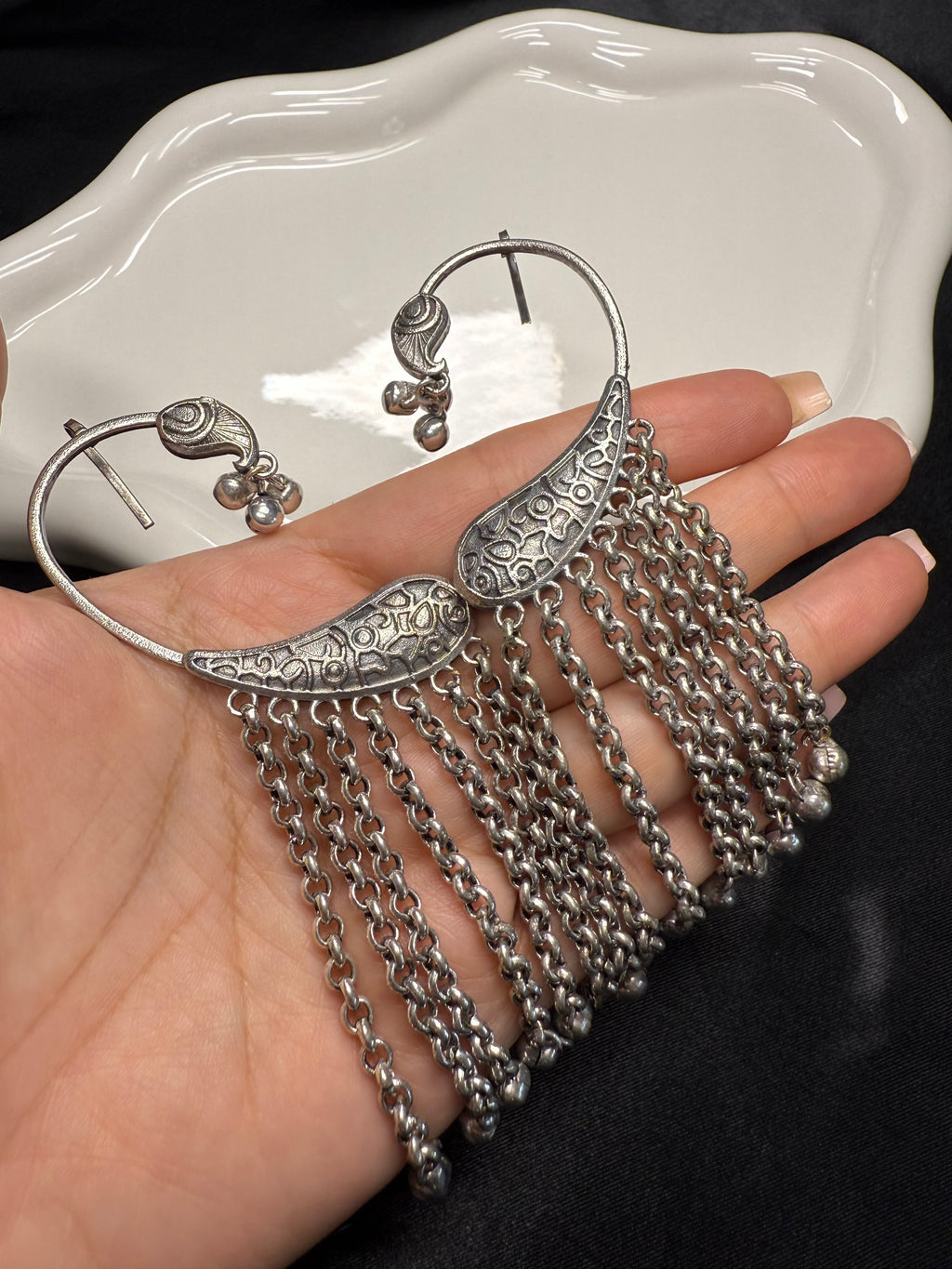 Silver Hook Ear Cuffs