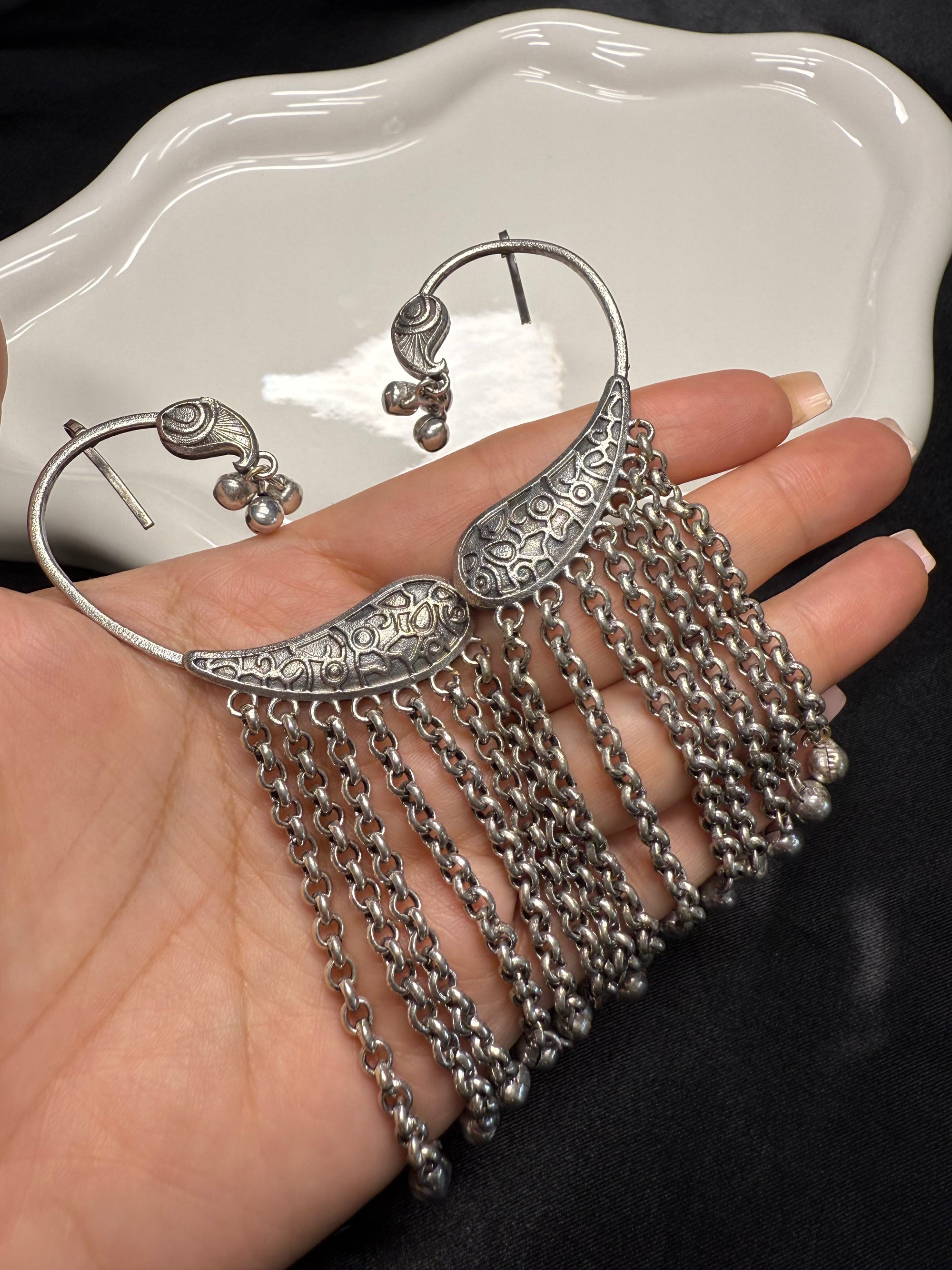 Silver Hook Ear Cuffs
