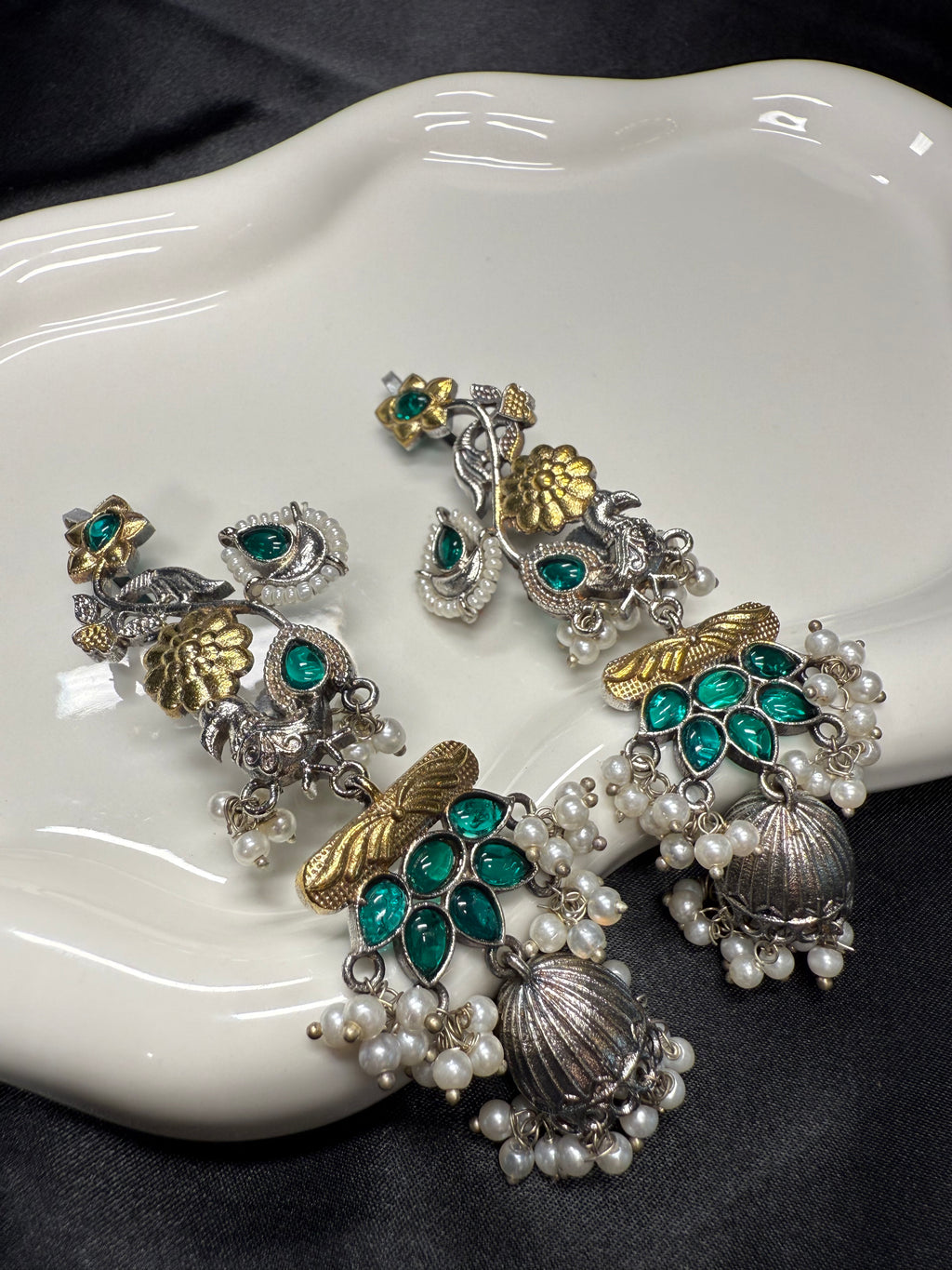 Dual Tone Green Earcuffs