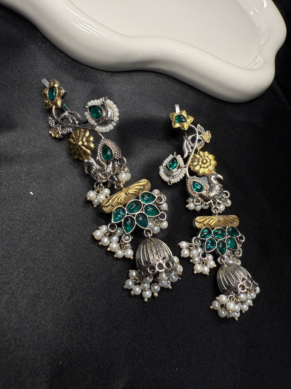 Dual Tone Green Earcuffs