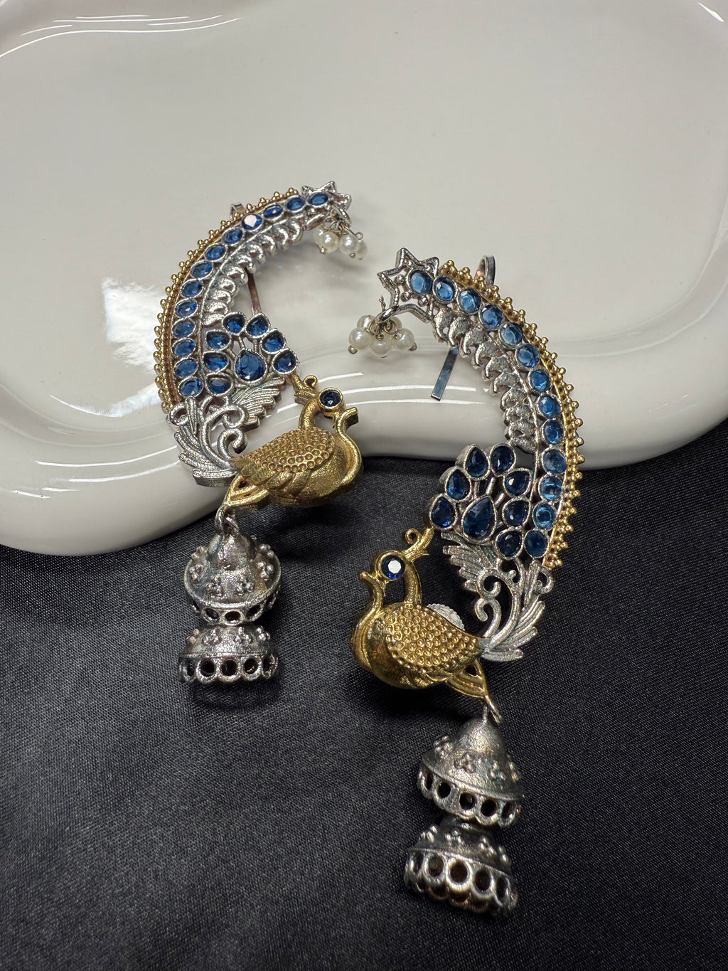 Dual Tone Blue Ear Cuffs