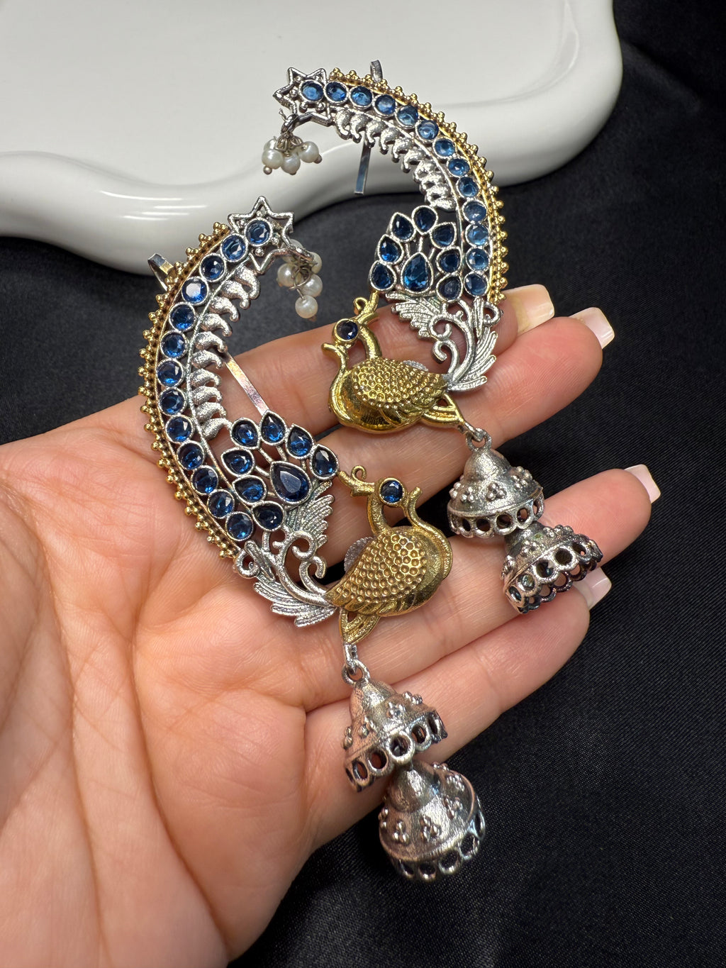 Dual Tone Blue Ear Cuffs