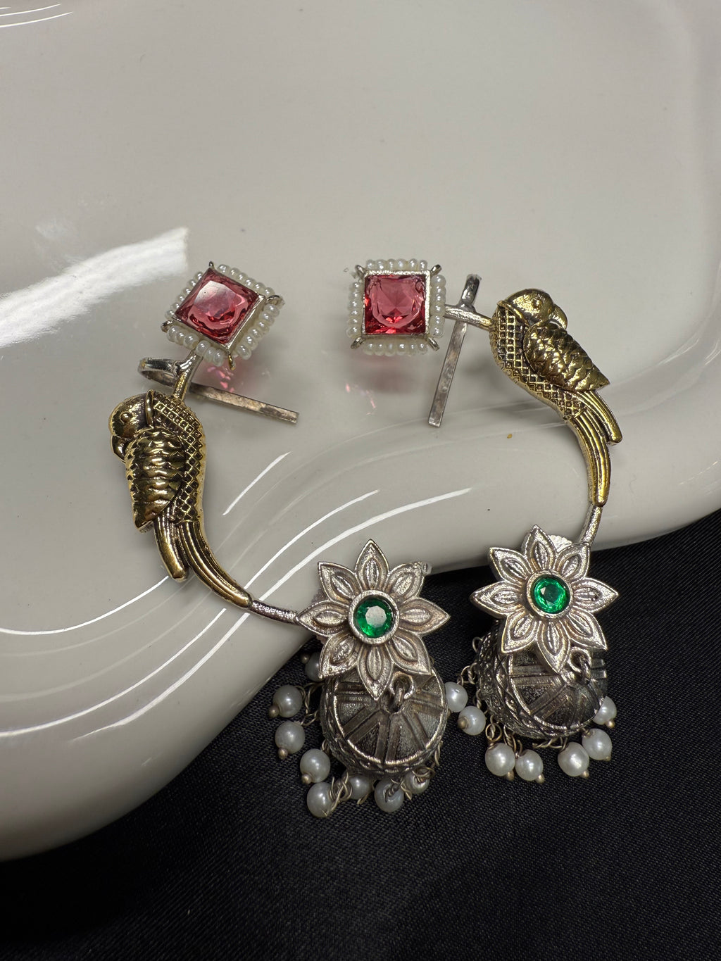 Dual Tone Pink Stone Cuffs