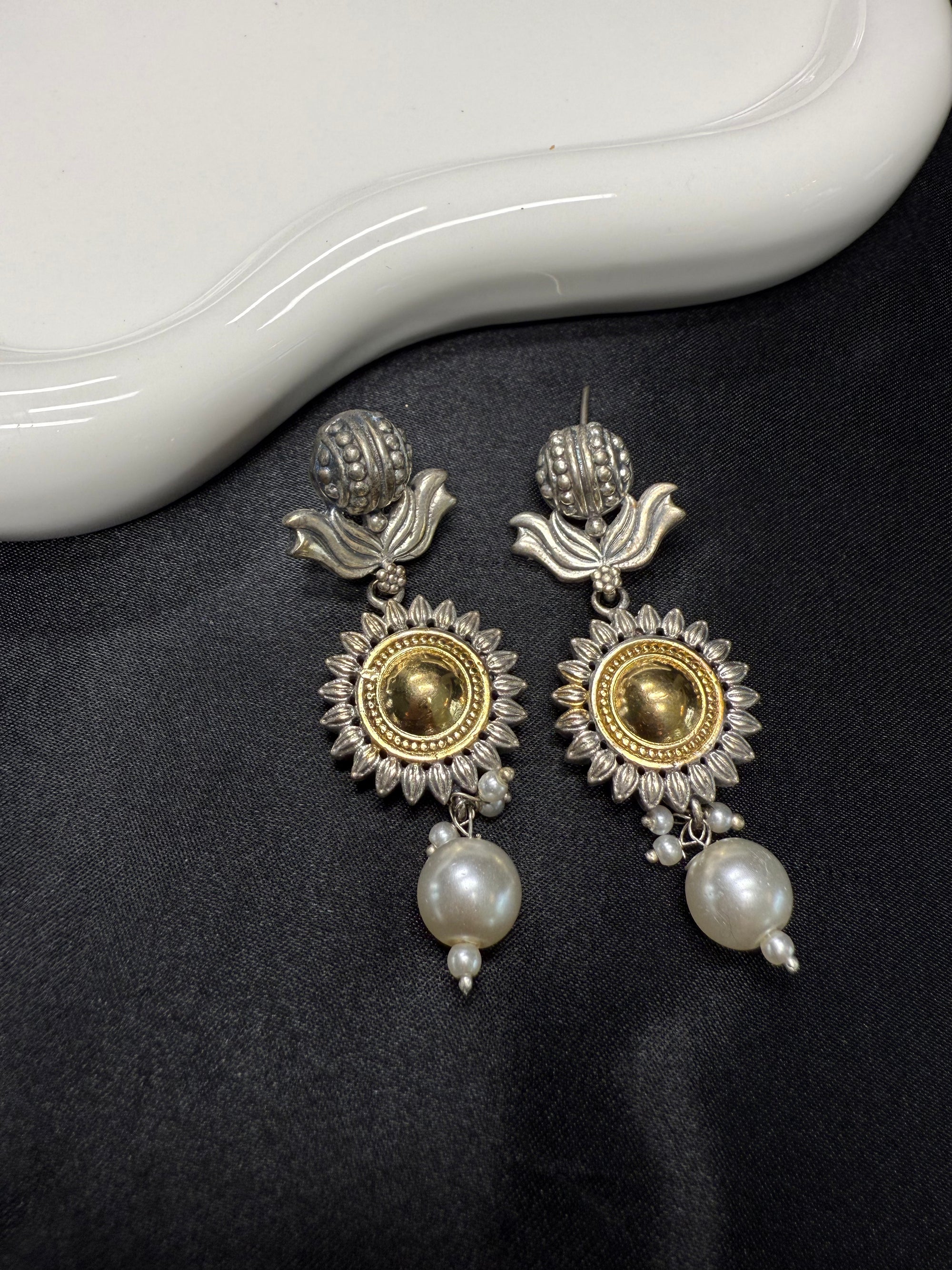 Chunky Dual Tone Earrings