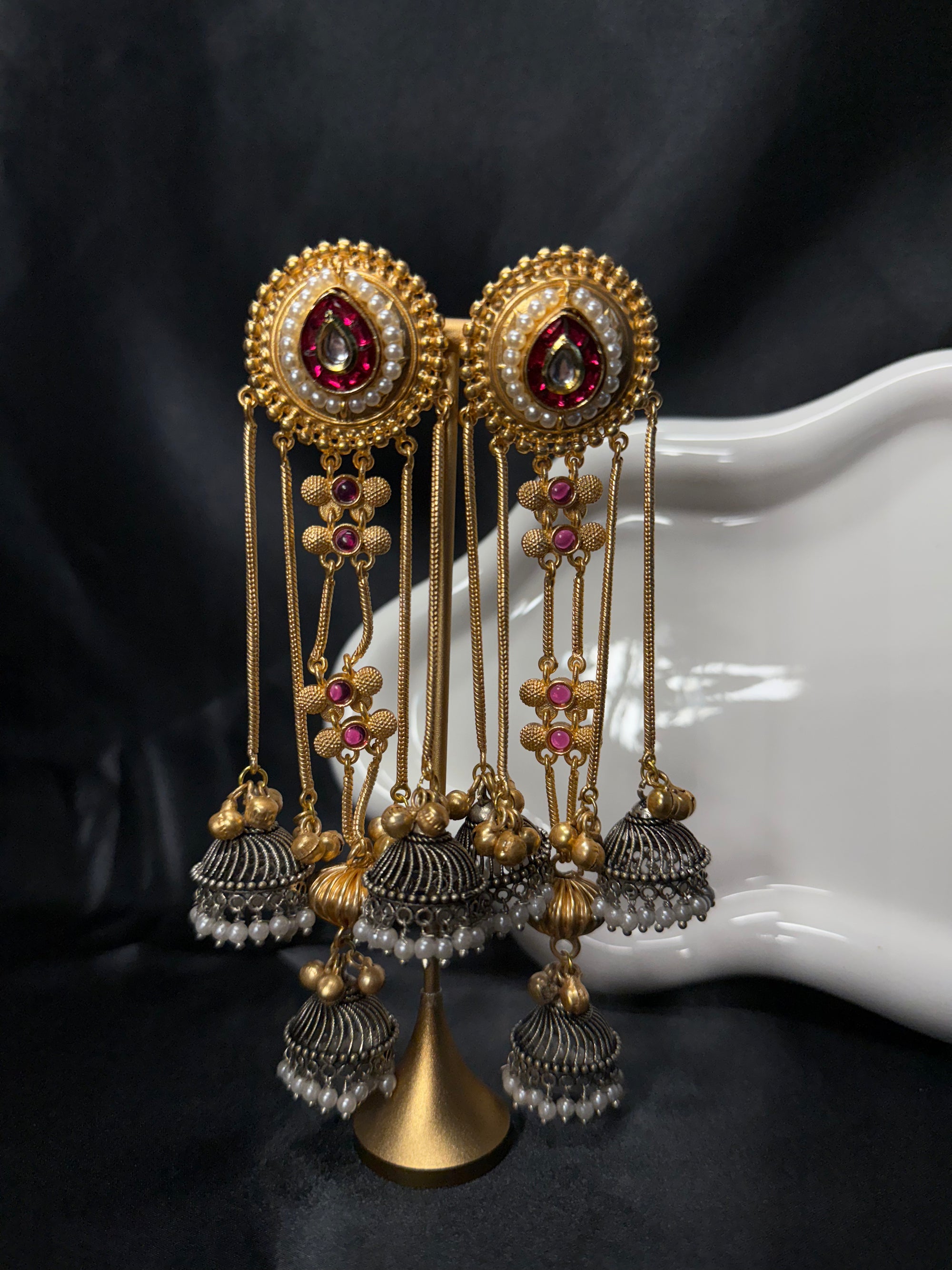 Ear Chain Jhumkas