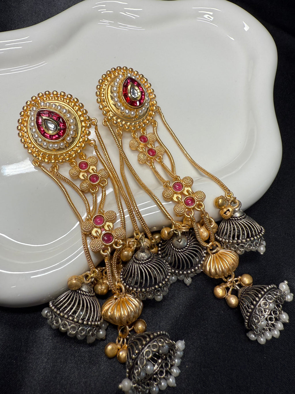 Ear Chain Jhumkas